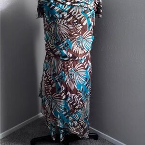 Sag Harbor Brown and Teal Dress